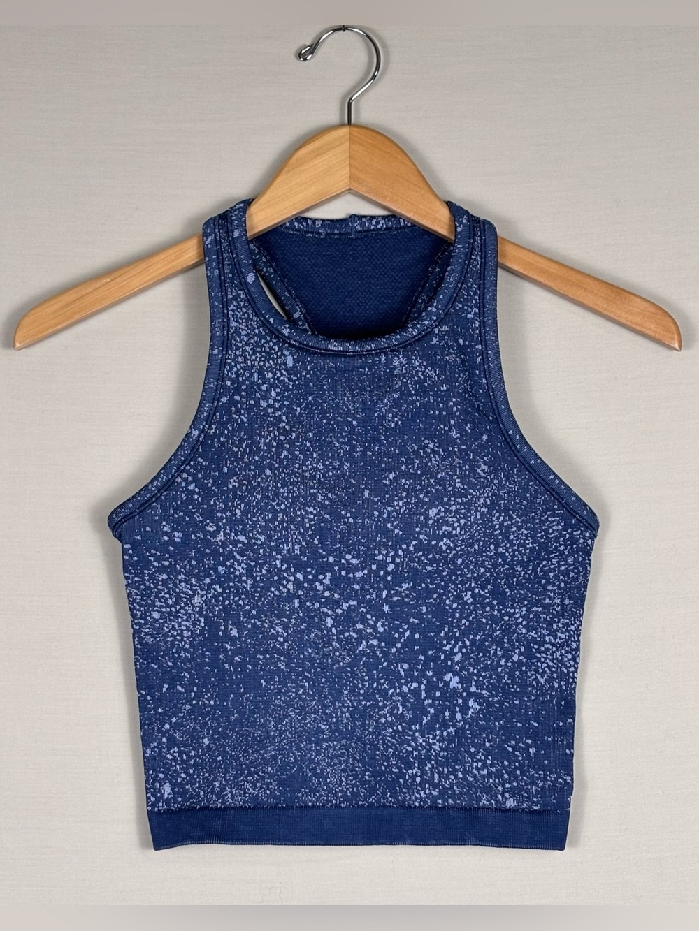 Lululemon Blue Speckled Seamless Racerback Crop Tank Top Size 4